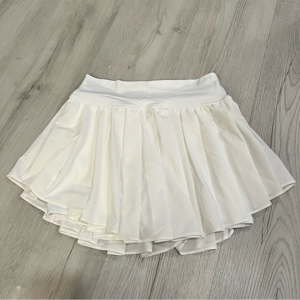 Aerie White Pleated Tennis Skirt